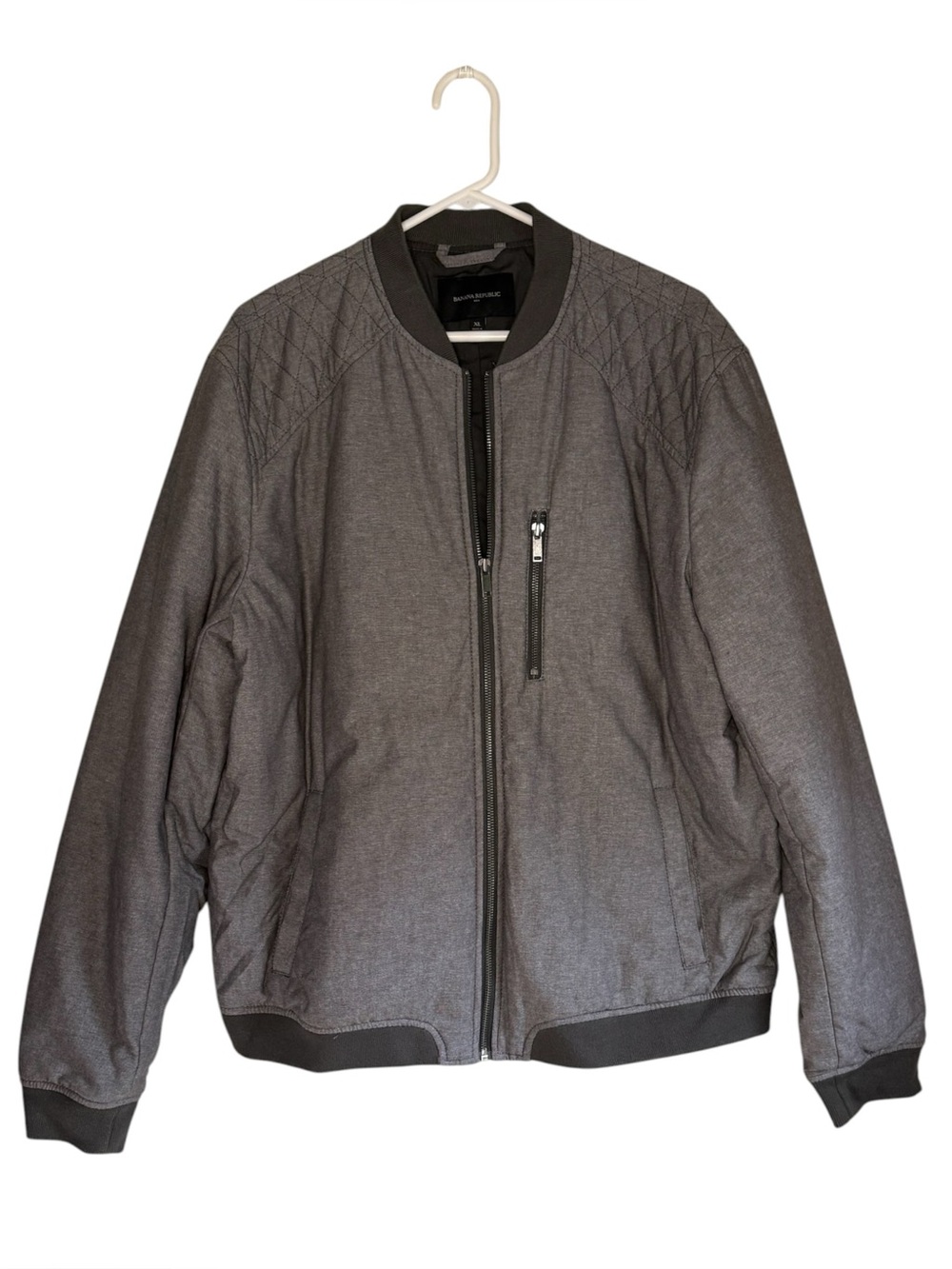 Banana Republic Men's Bomber Moto Jacket with Quilted Shoulders Elbow Patch XL